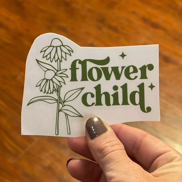 Flower Child Green Vinyl Decal - Picture 2 of 7
